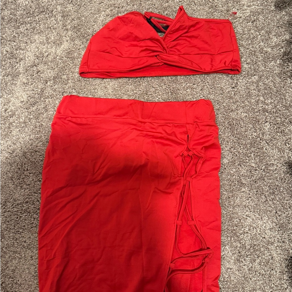 Elegant Red Women's Skirt